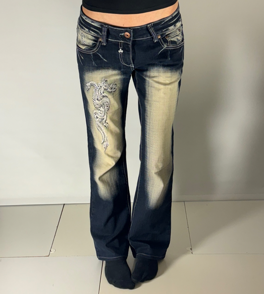 Lågmidjade jeans–stl: M
