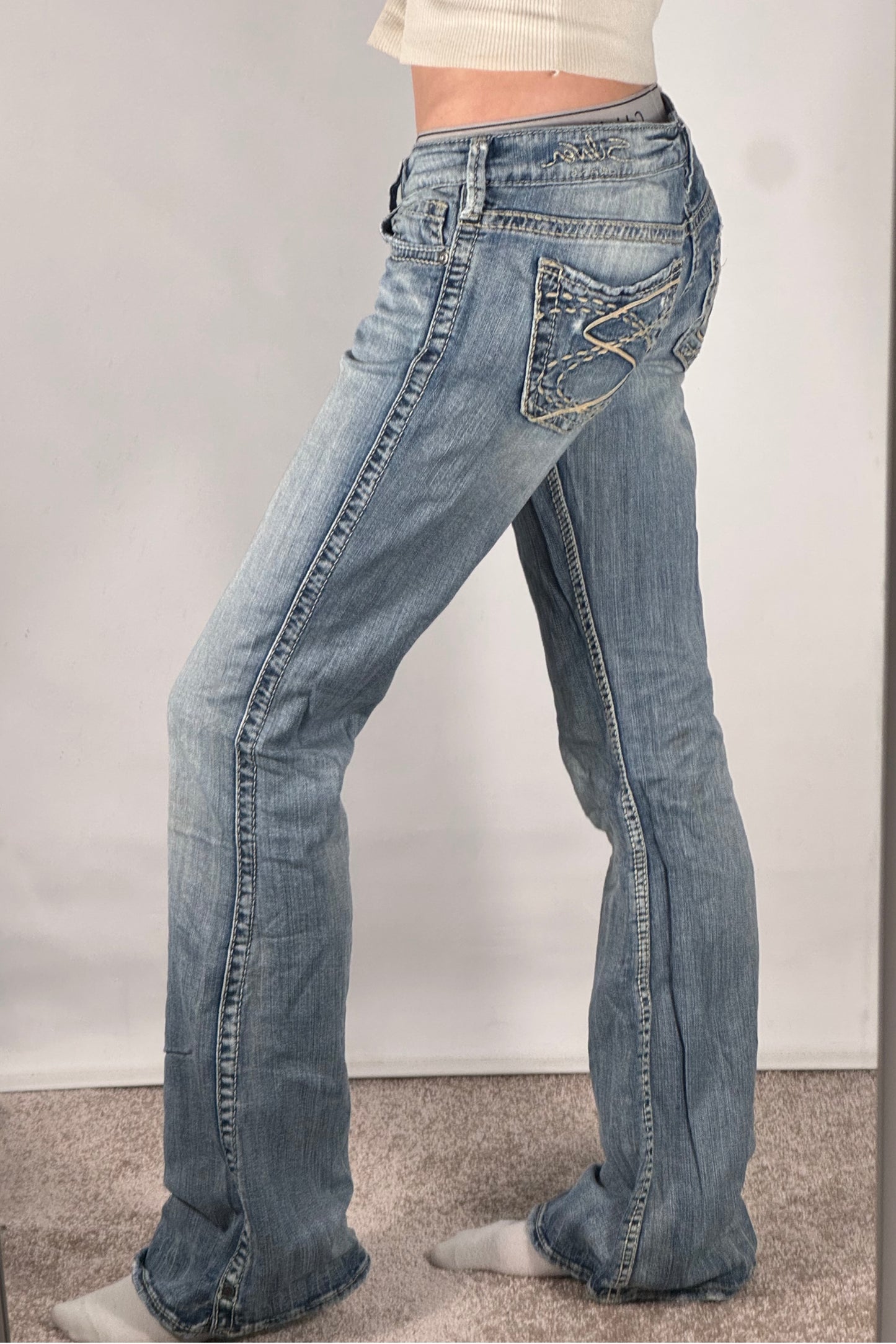 Lavtaljede jeans str: S