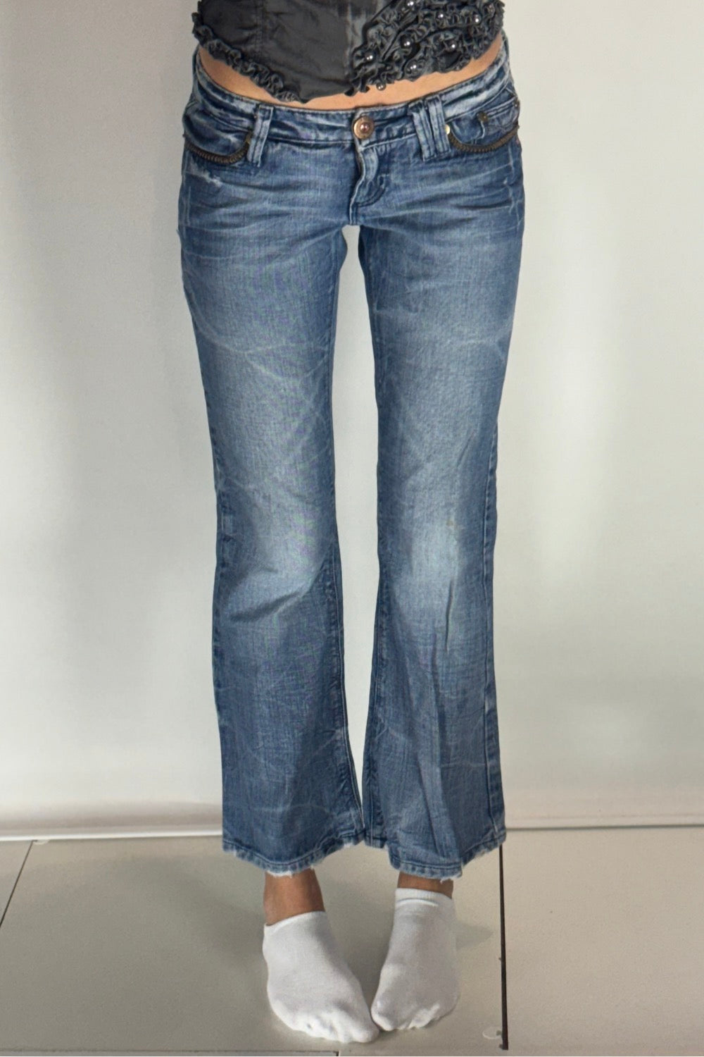 Lågmidjade jeans–stl: S