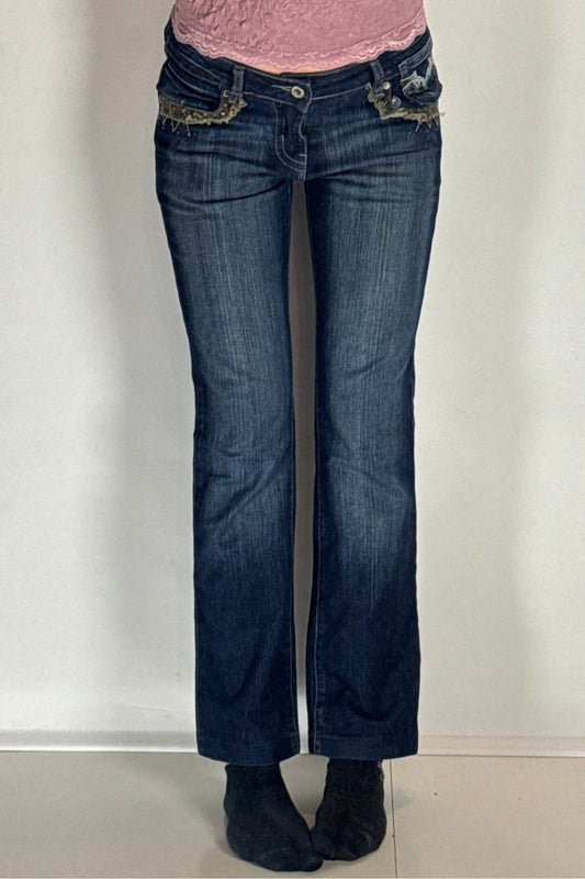 Lågmidjade jeans–stl: S