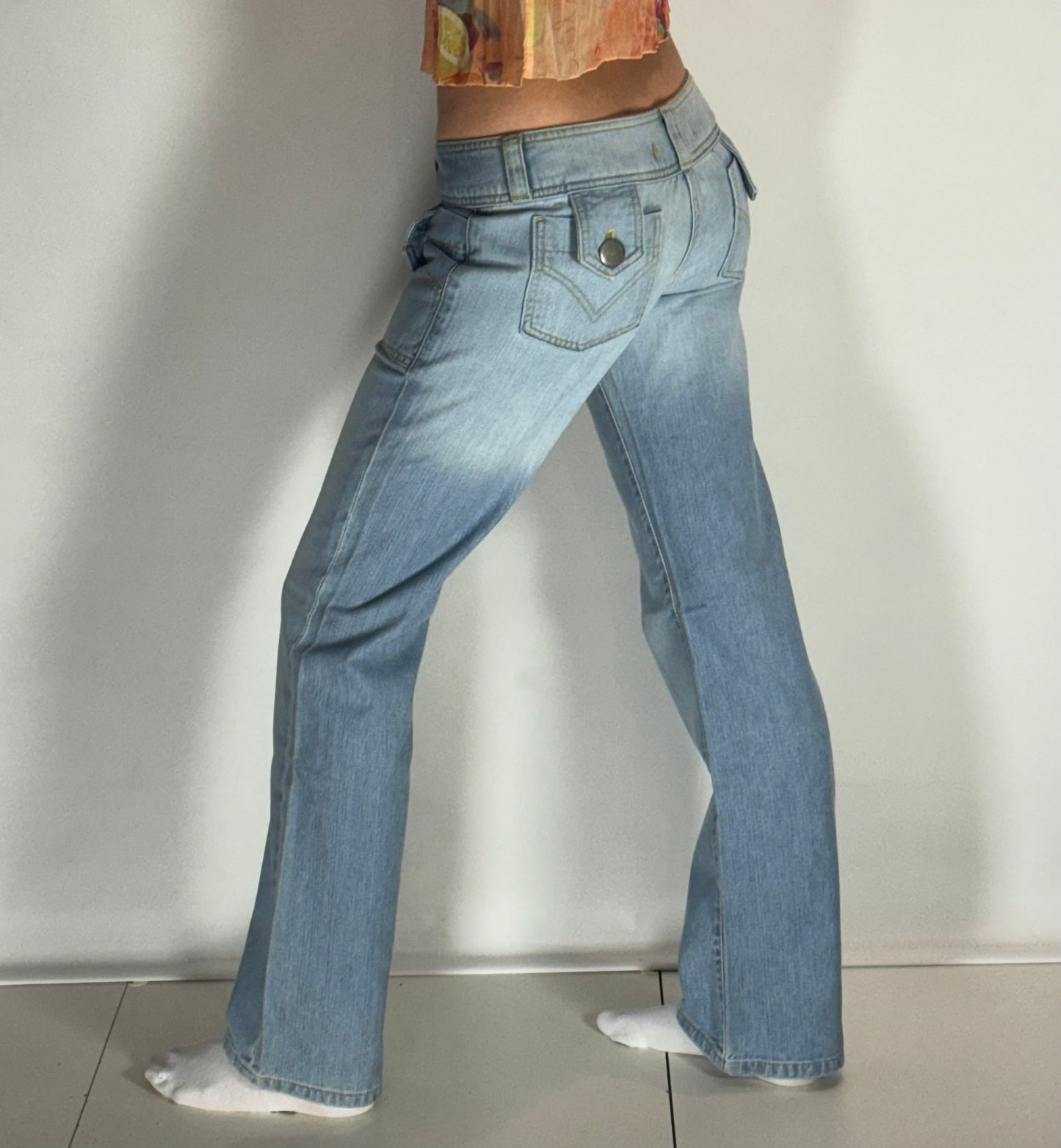 Lågmidjade jeans–stl: S