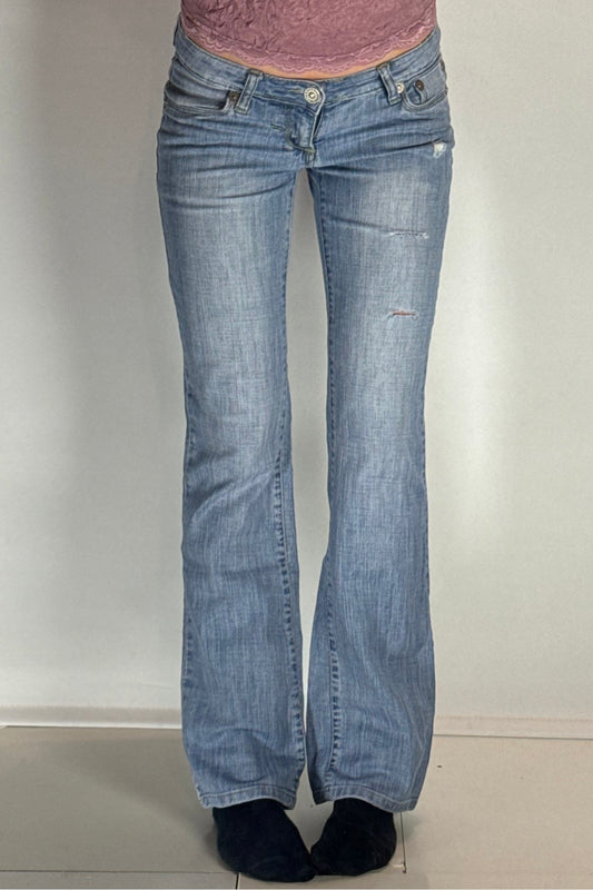 Lågmidjade jeans–stl: S