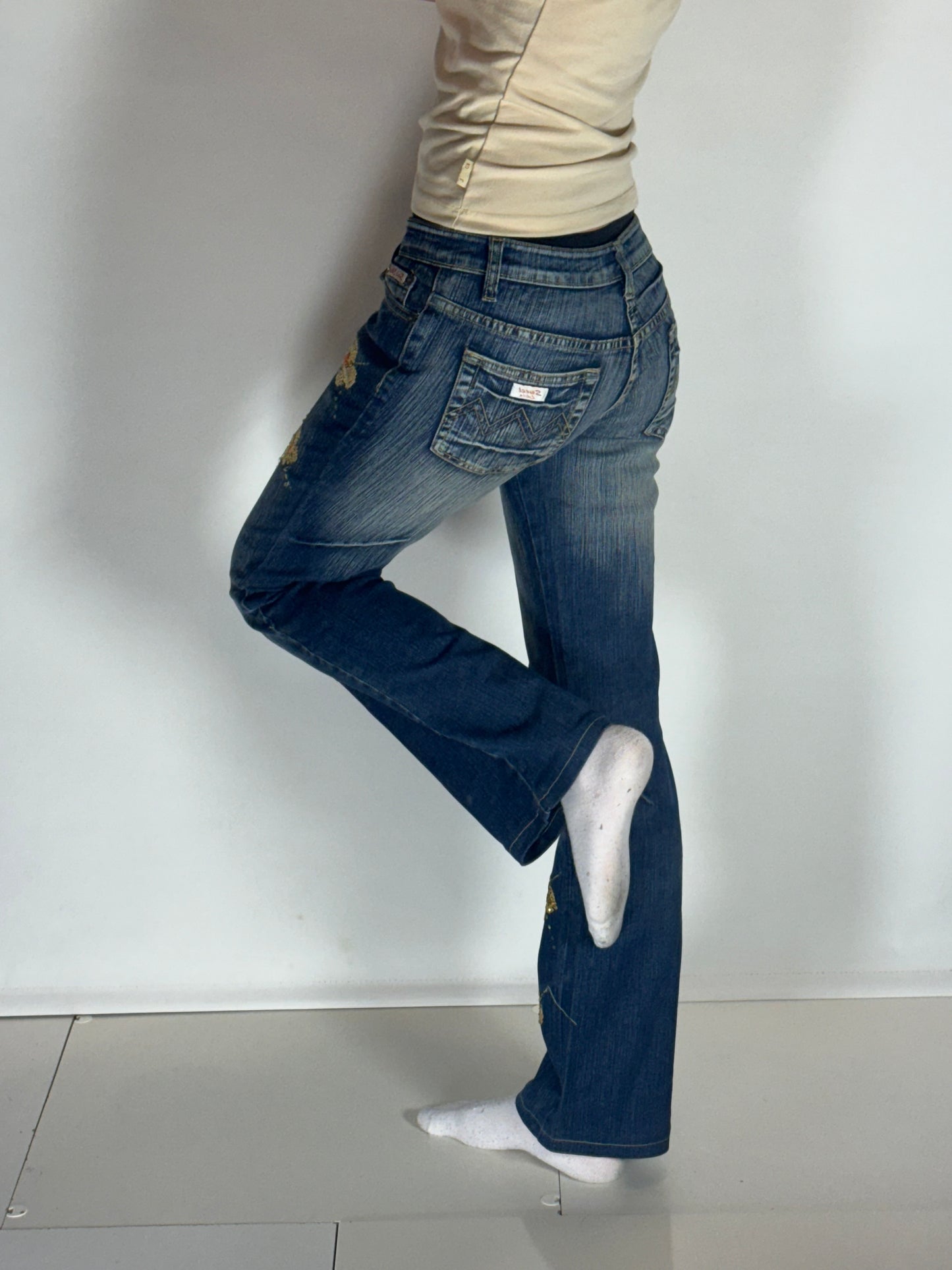Lågmidjade jeans–stl: S