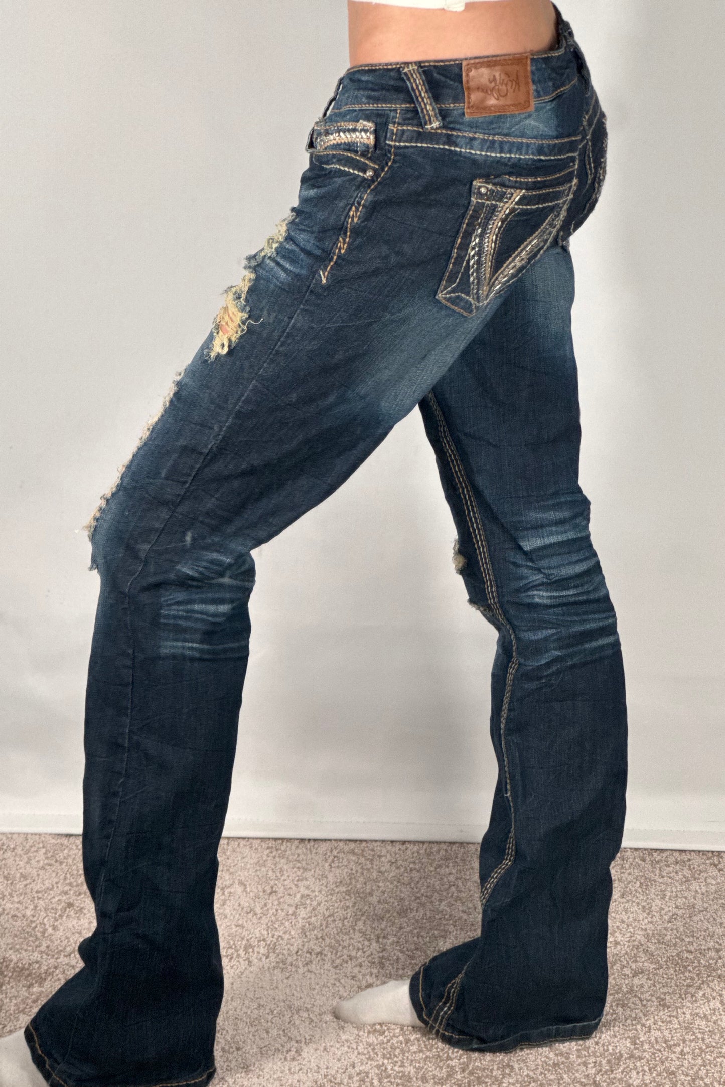 Lavtaljede jeans str: M