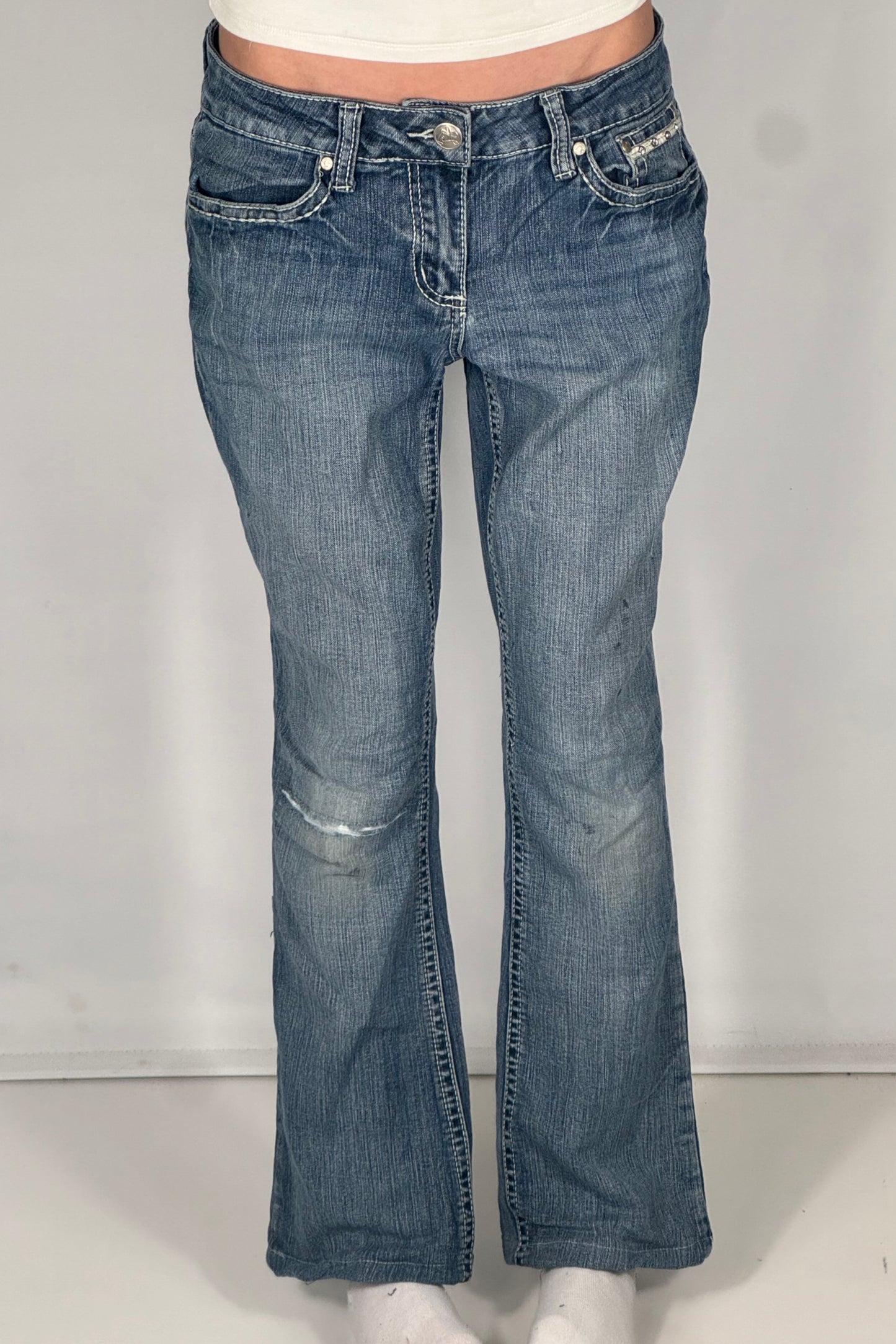 Lavtaljede jeans str: S