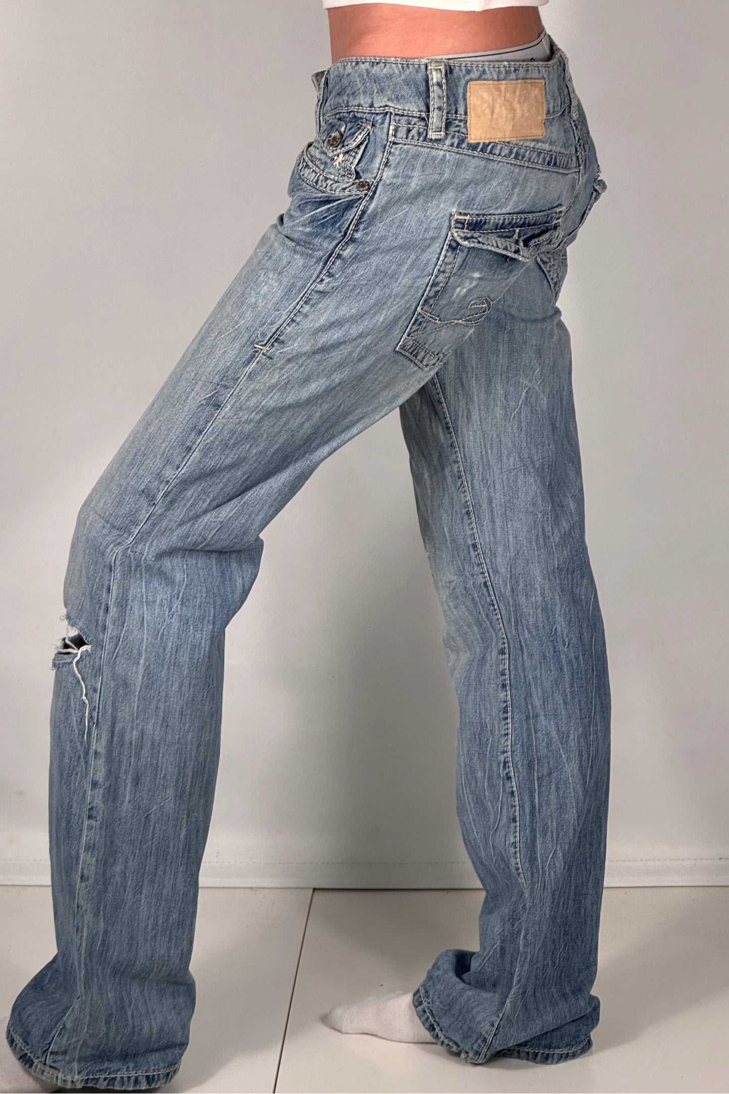Lavtaljede jeans str: S