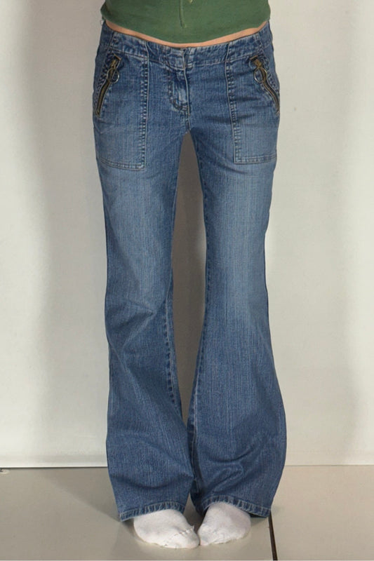 Lågmidjade jeans–stl: S