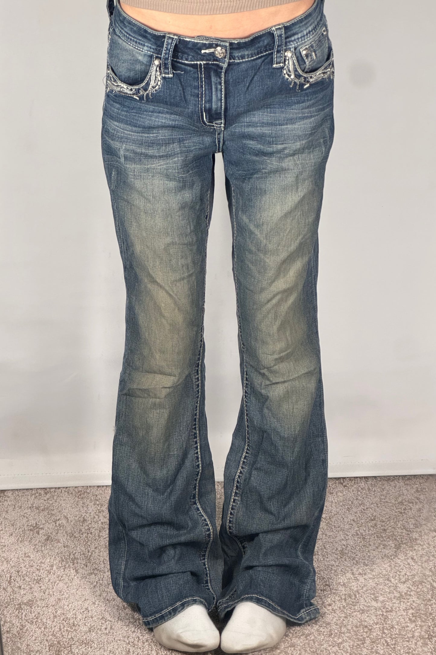 Utsvingte jeans str: S