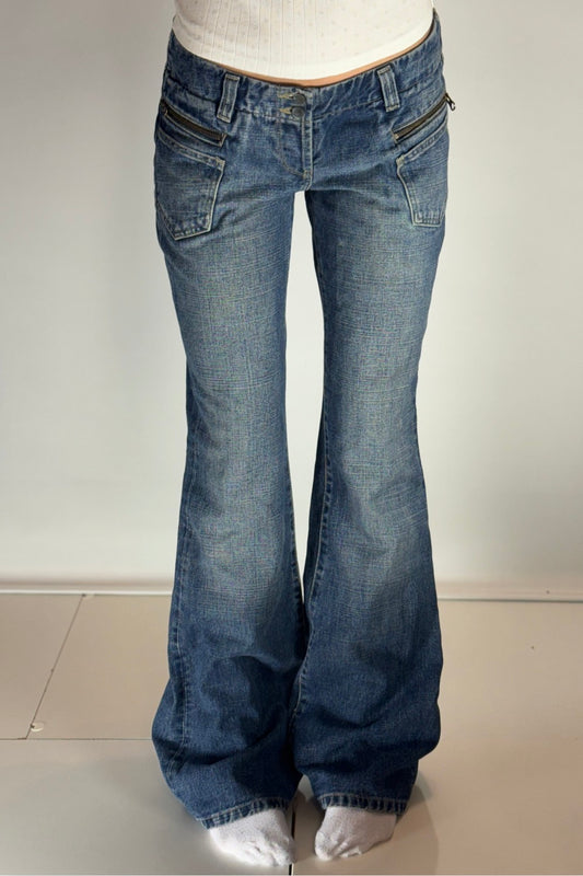Lågmidjade jeans–stl: S