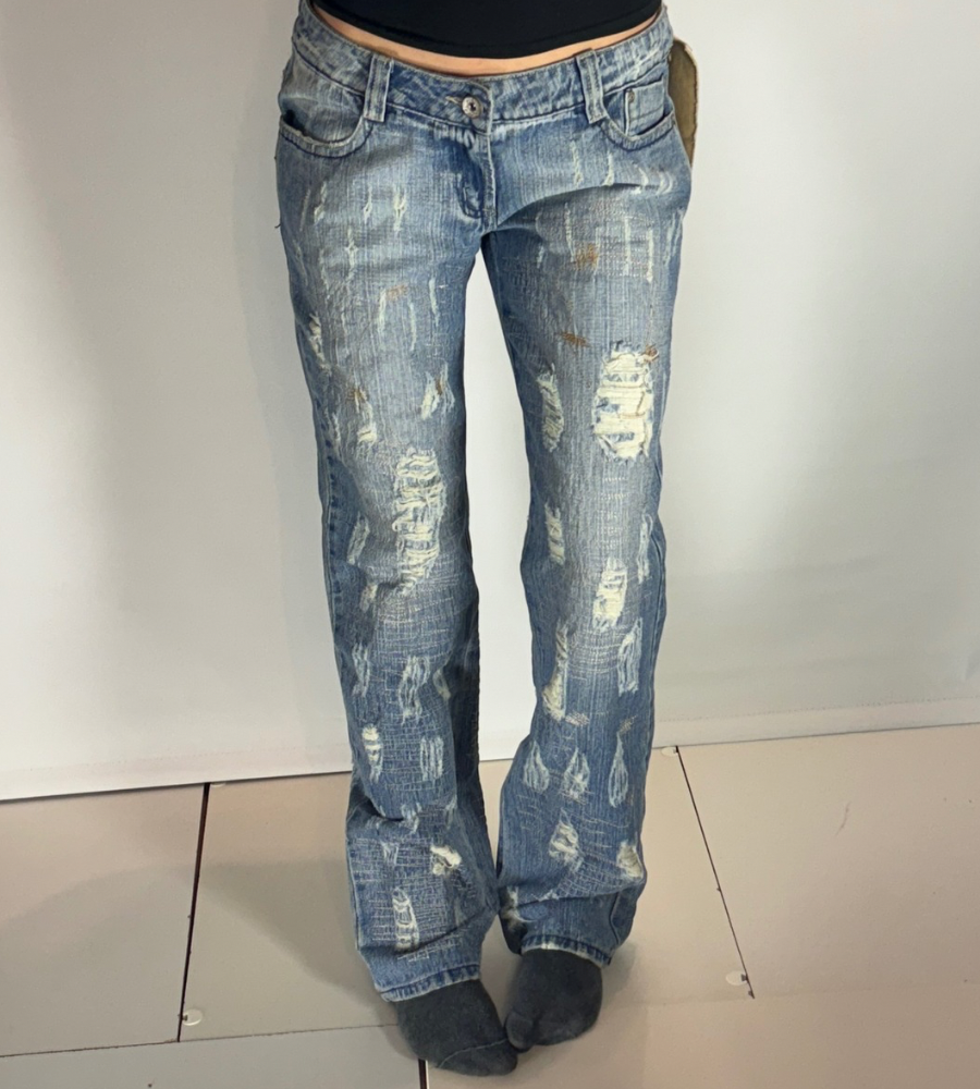 Lågmidjade jeans–stl: L