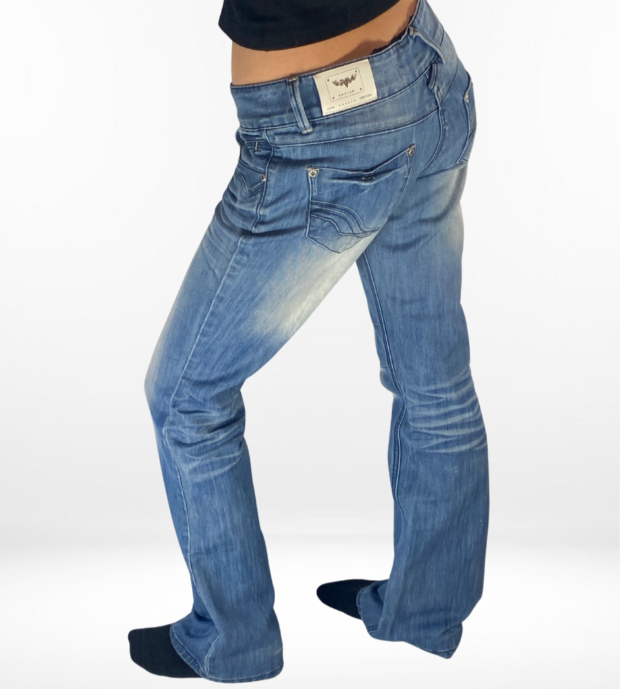 Lågmidjade jeans–stl: S