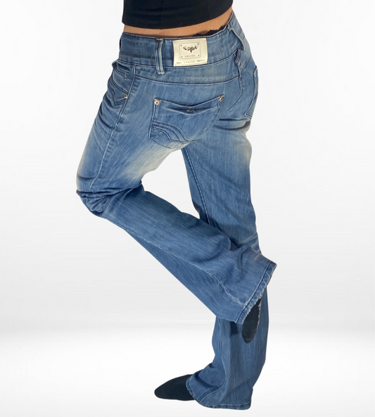 Lågmidjade jeans–stl: S
