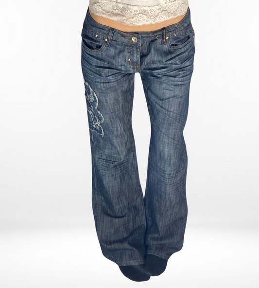 Lågmidjade jeans–stl: M