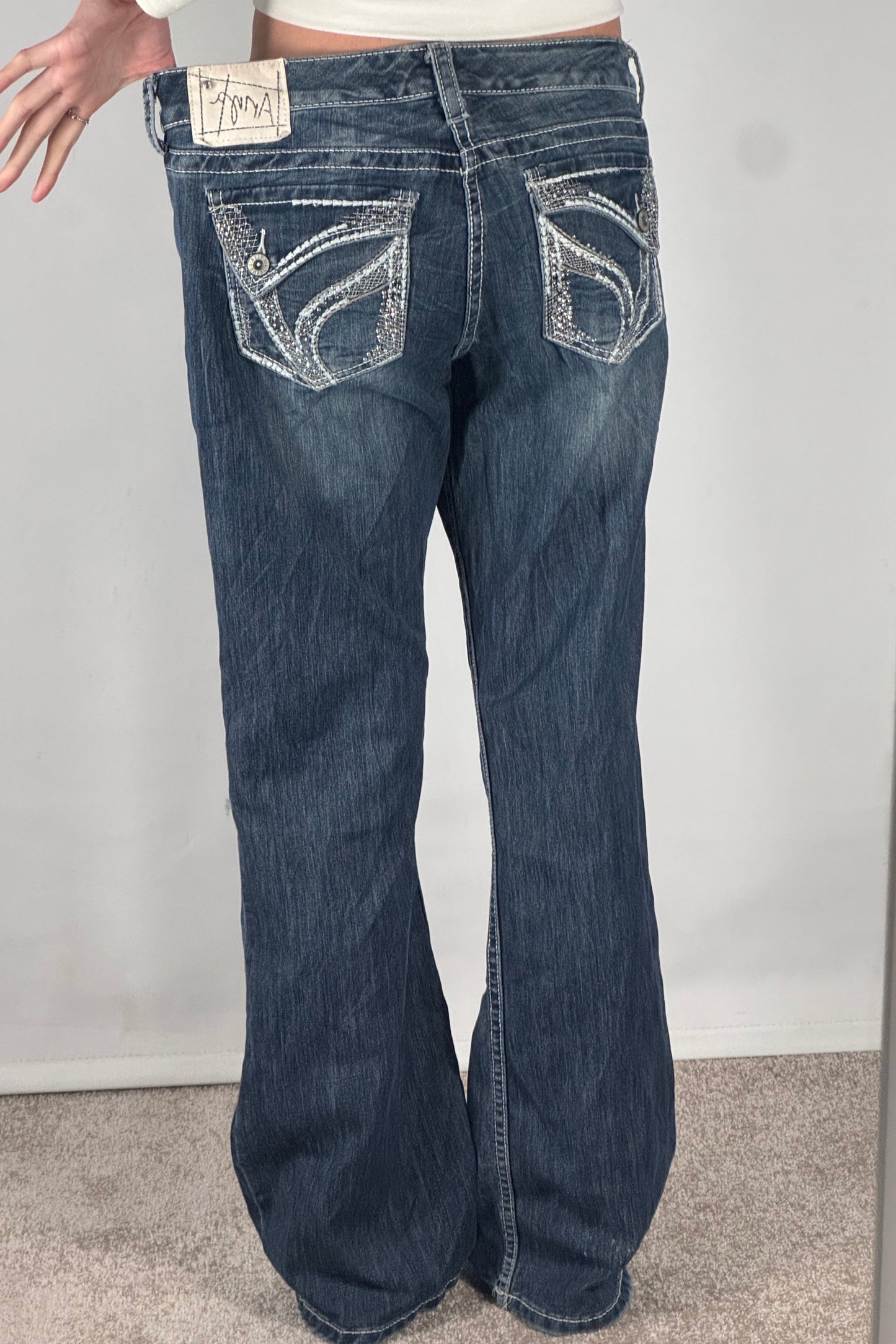 Lavtaljede jeans str: M
