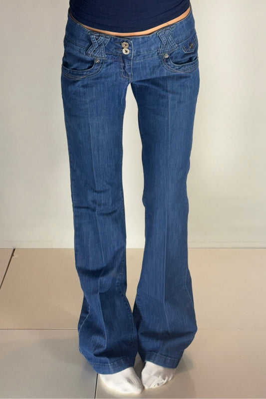 Lågmidjade jeans–stl: S