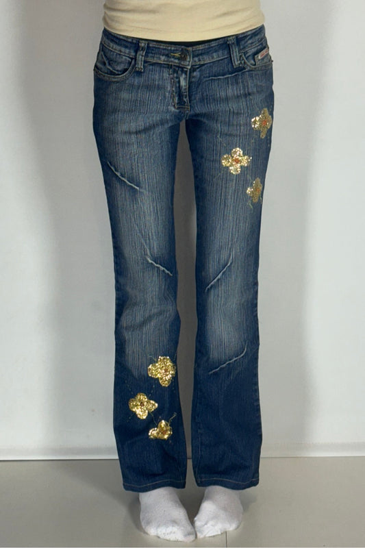 Lågmidjade jeans–stl: S