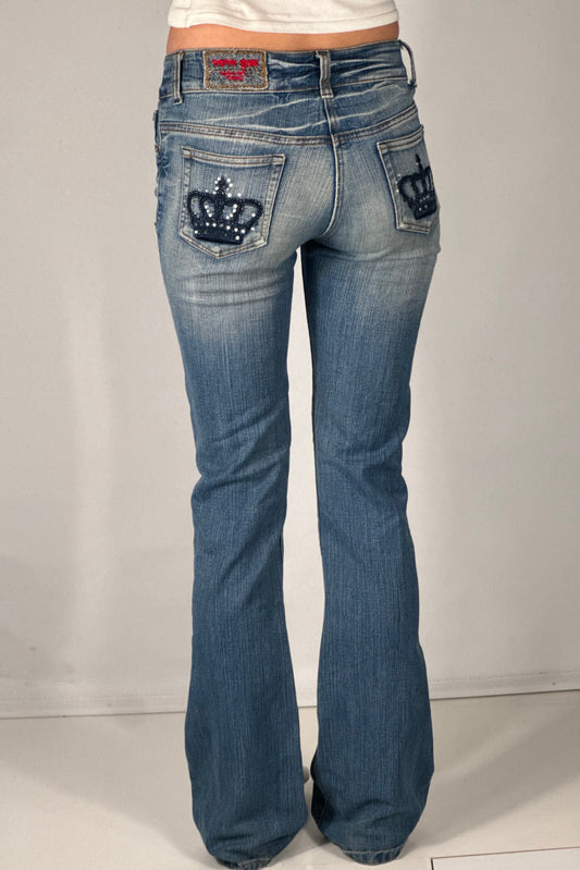 Utsvingte jeans str: XXS
