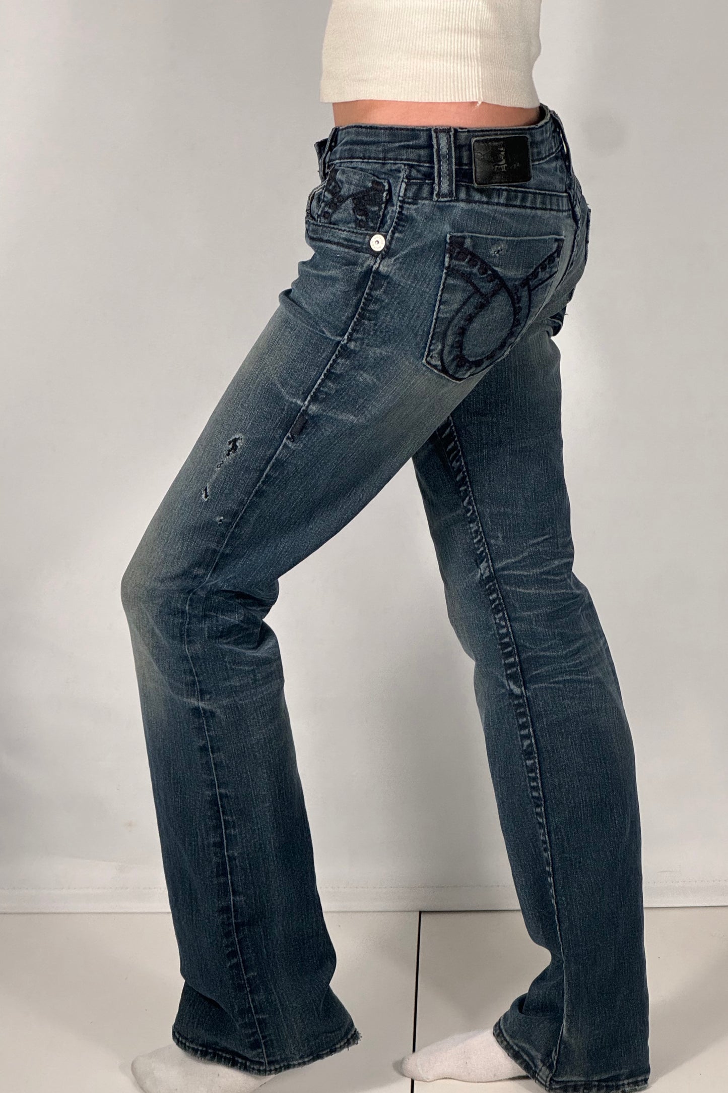 Lavtaljede jeans str: S