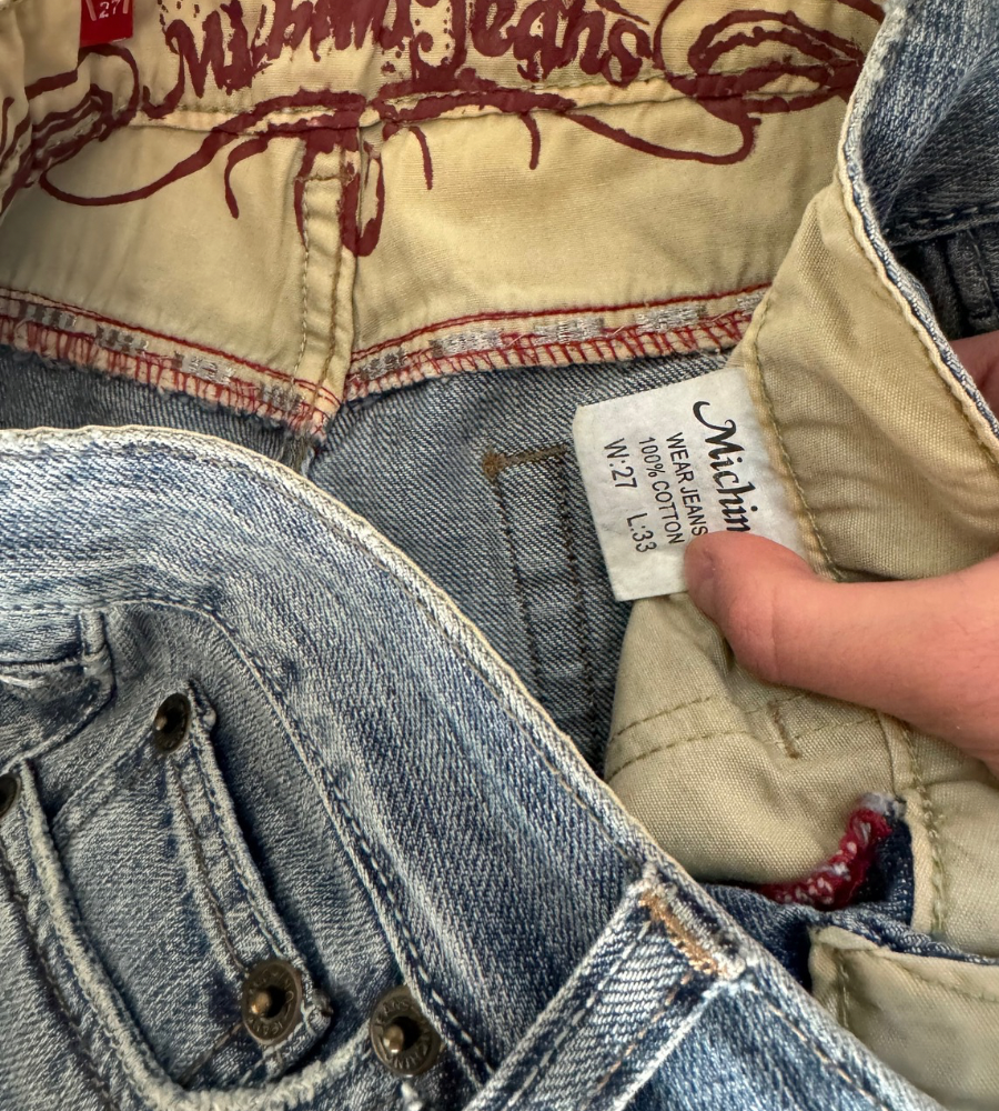 Lågmidjade jeans–stl: XXS