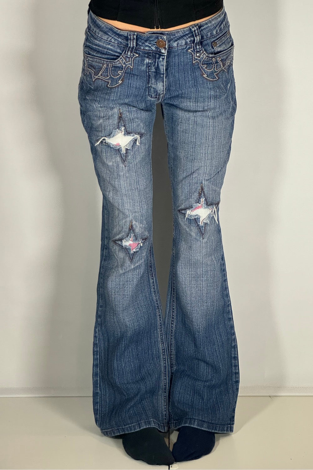 Utsvängda jeans stl: S/M