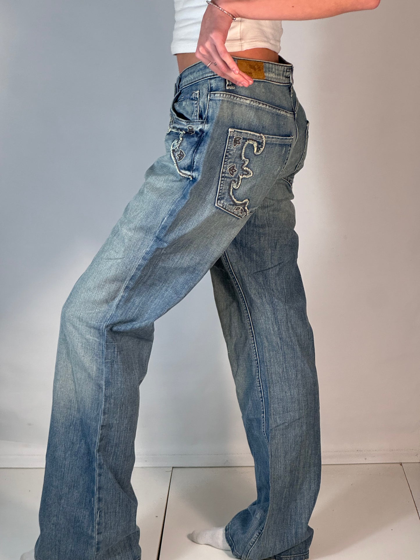 Lavtaljede jeans str: S