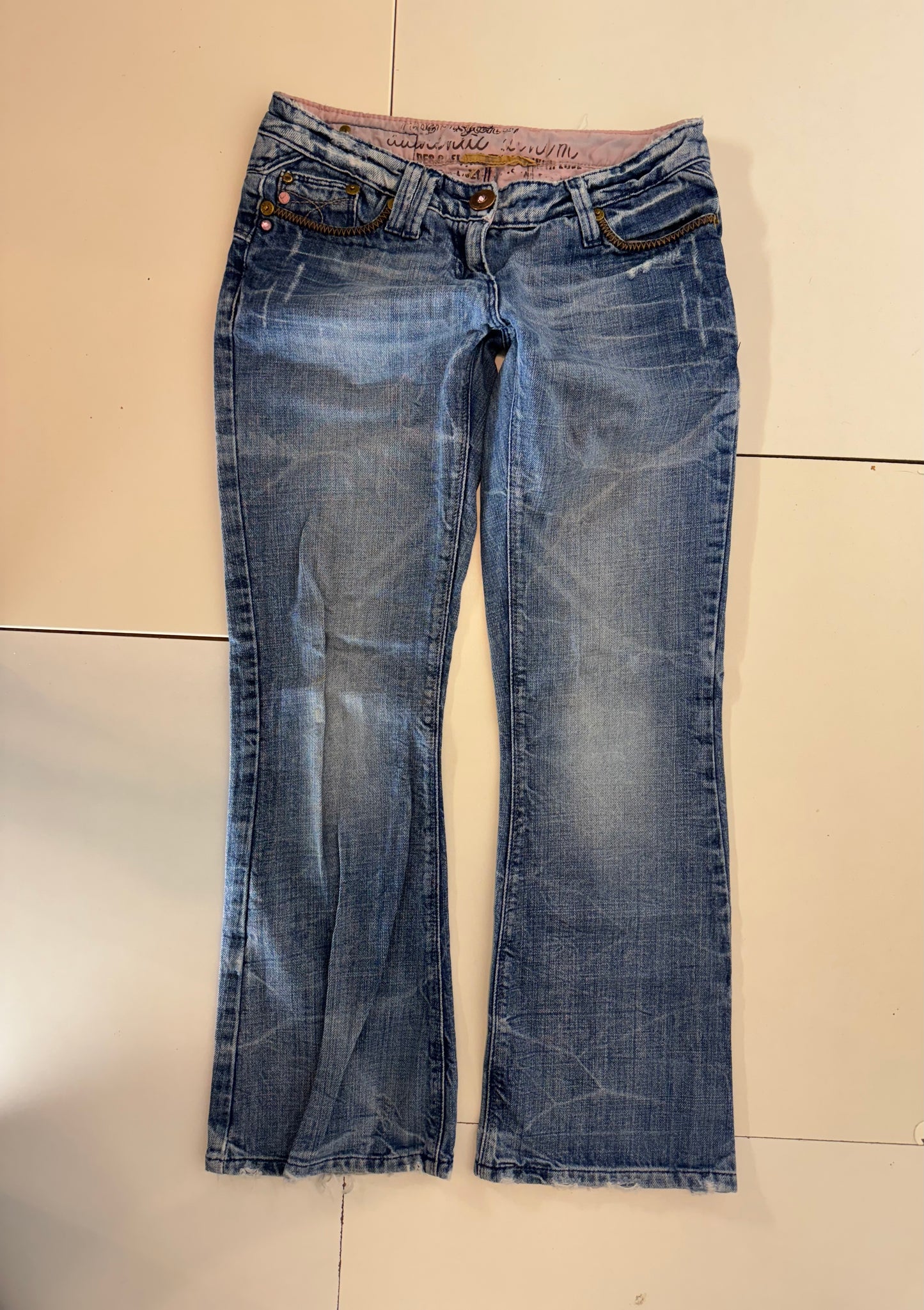 Lågmidjade jeans–stl: S