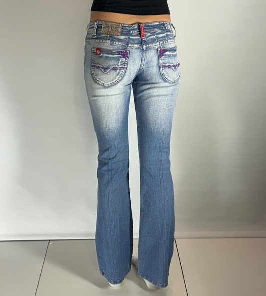 Lågmidjade jeans–stl: S