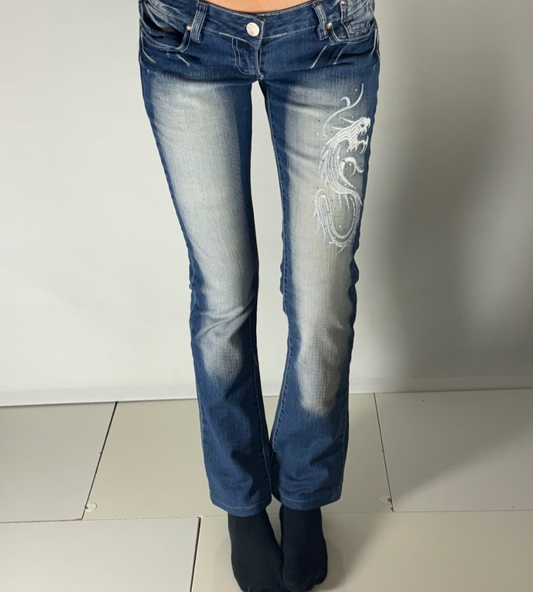 Lågmidjade jeans–stl: S