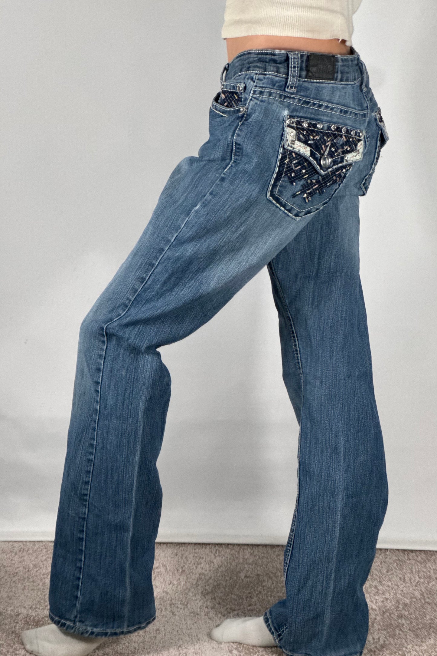 Lavtaljede jeans str: M