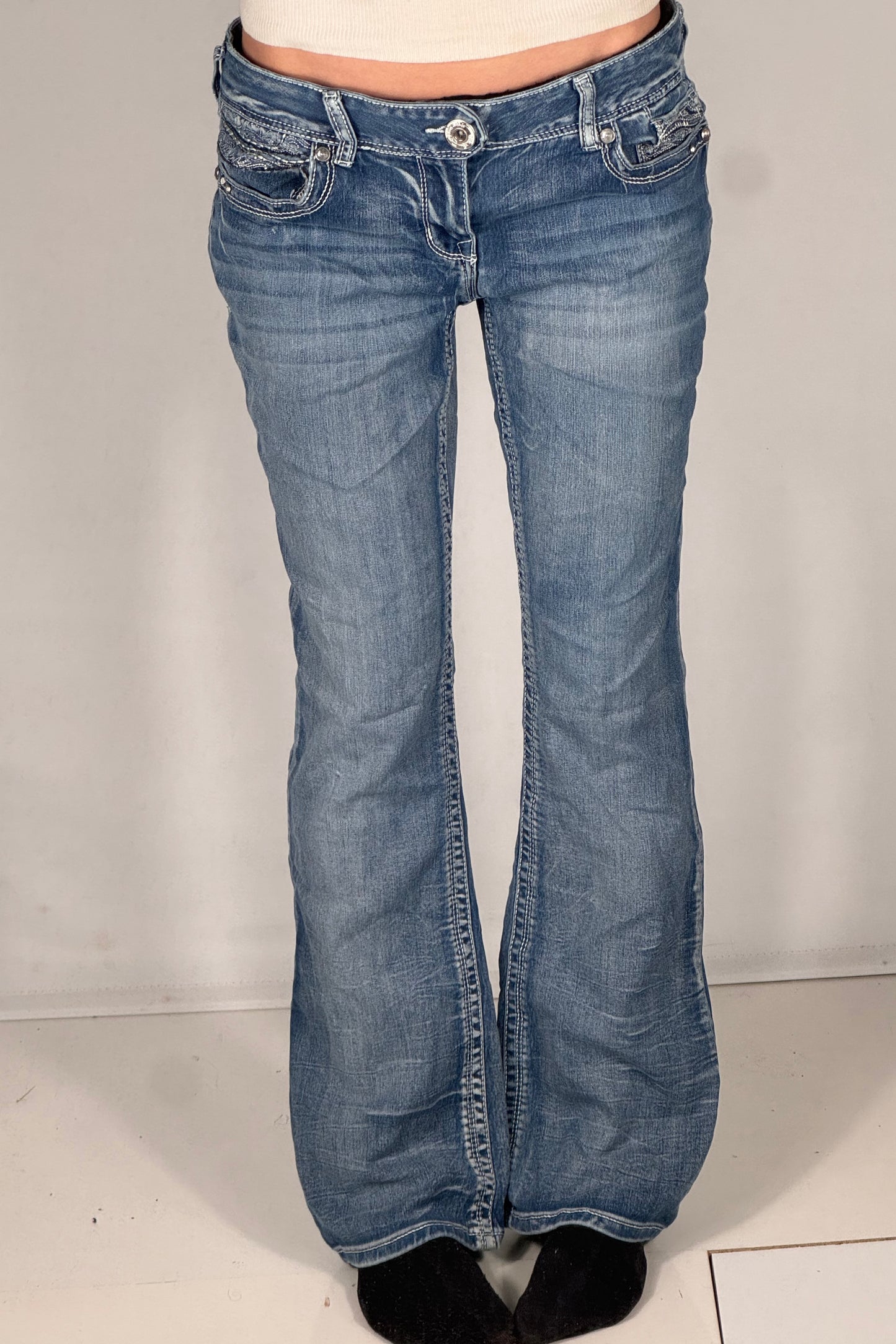Lavtaljede jeans str: M