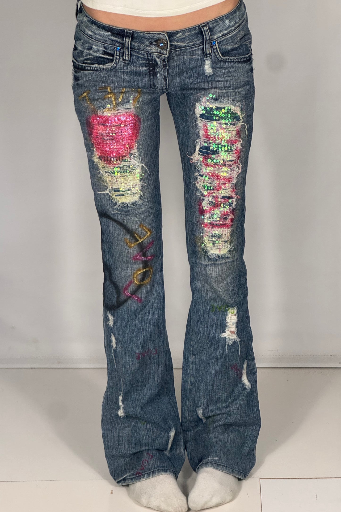 Lågmidjade jeans stl: S