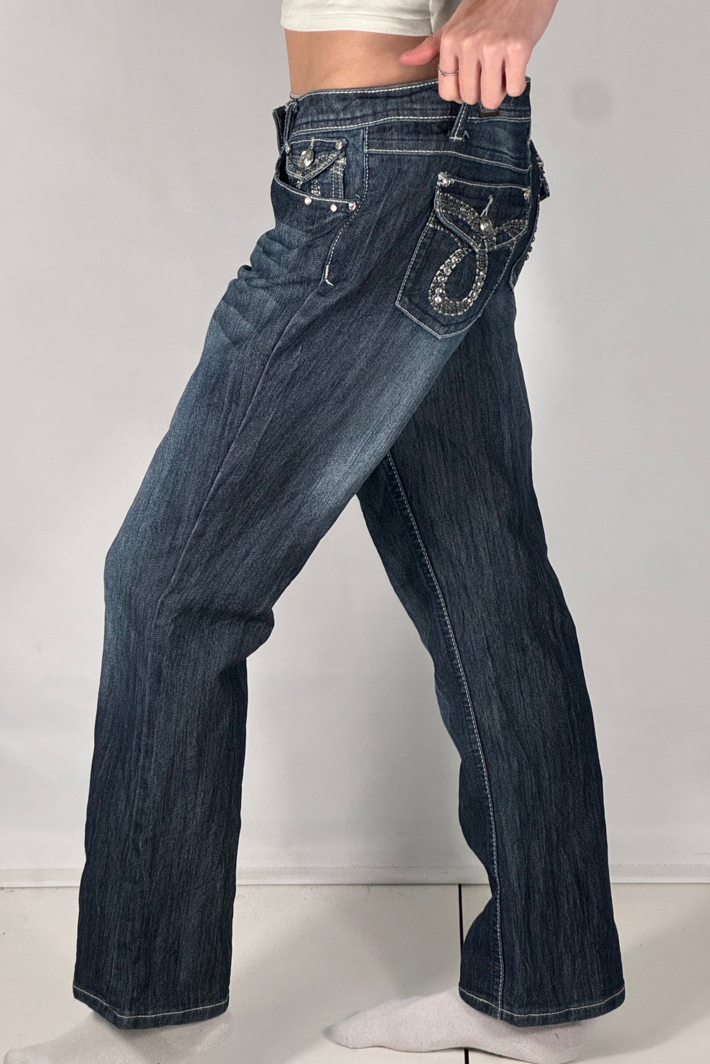 Lavtaljede jeans str: M
